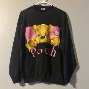 Disney Black and Pink Pooh Crewneck Sweater